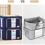 Foldable Steel Frame Clothes Living Storage Organizer Handled Bag - Image 4