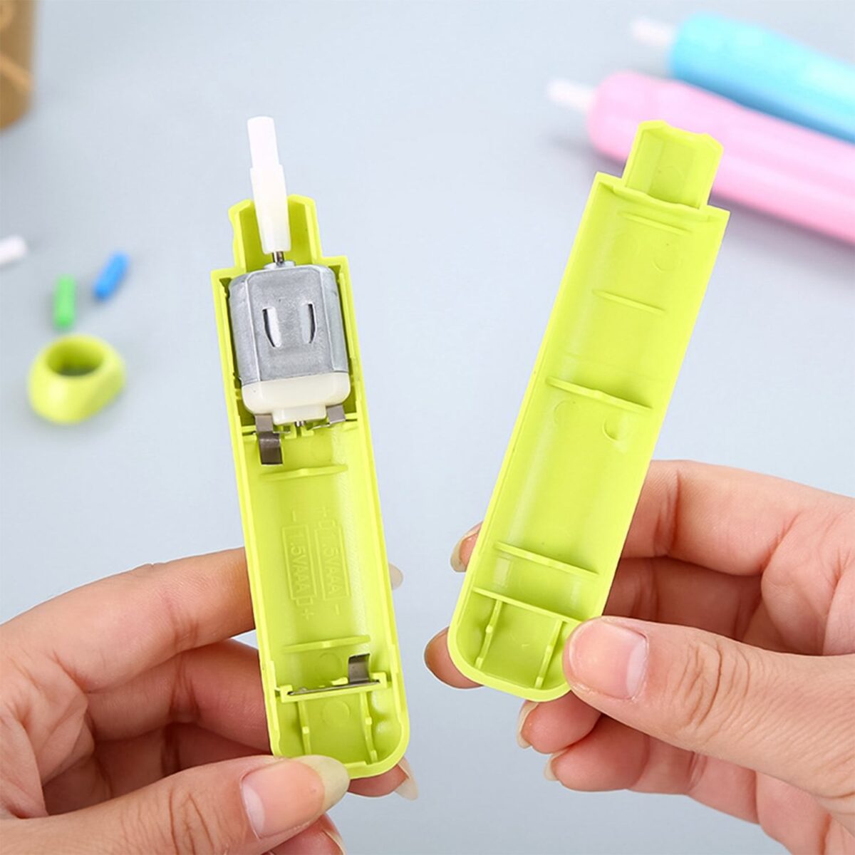 Electric Eraser Kit Automatic Pencil Eraser Battery Operated with 12 Eraser Refills - Image 6