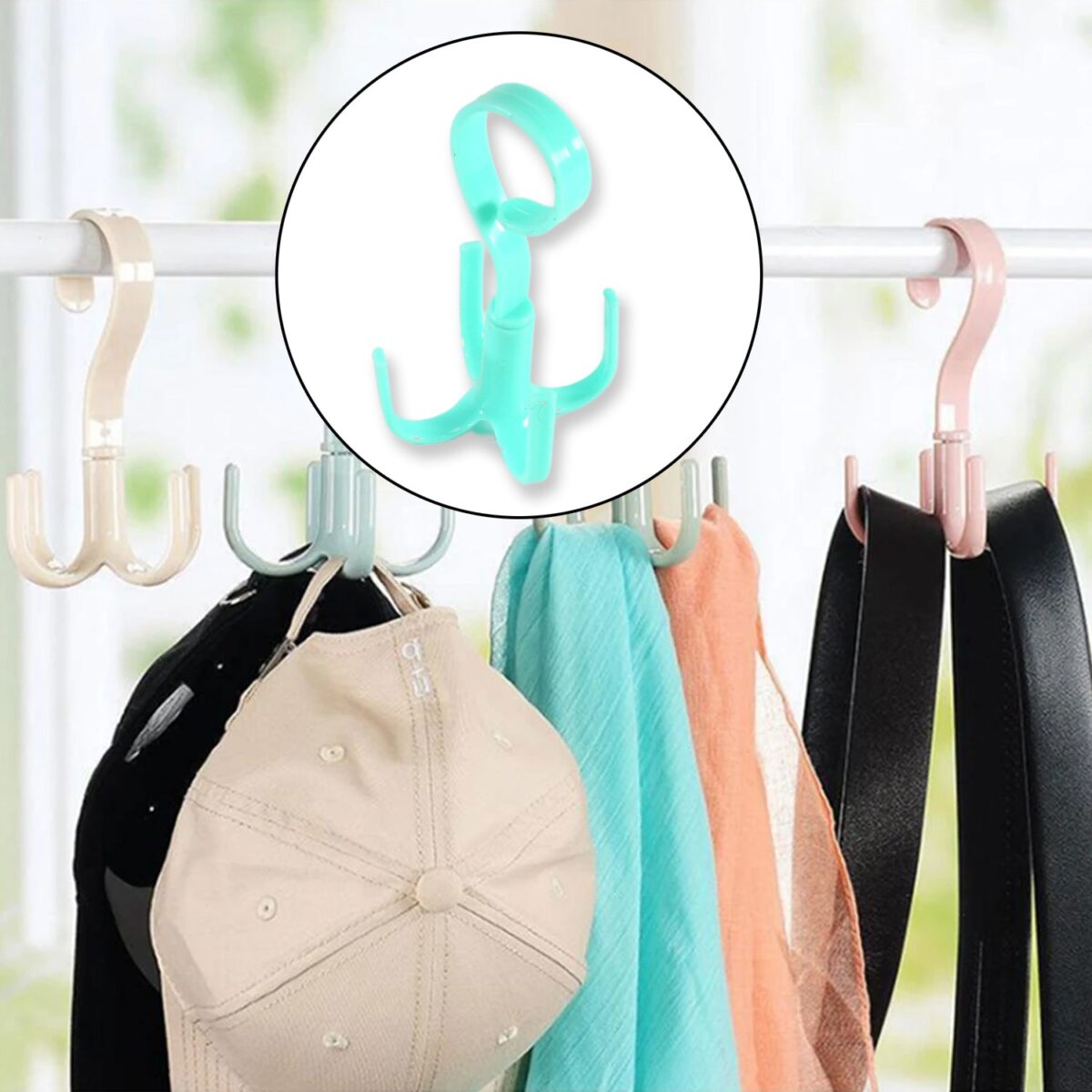 4-Claw Multi-Function 360 Degree Rotatable Purse Rack Handbag Hanger Hook - Image 1