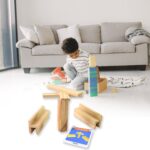 Wooden Pattern Brain Puzzles 20 Pcs Wooden Strips, 40 Pattern Cards (1 Set) - Image 4