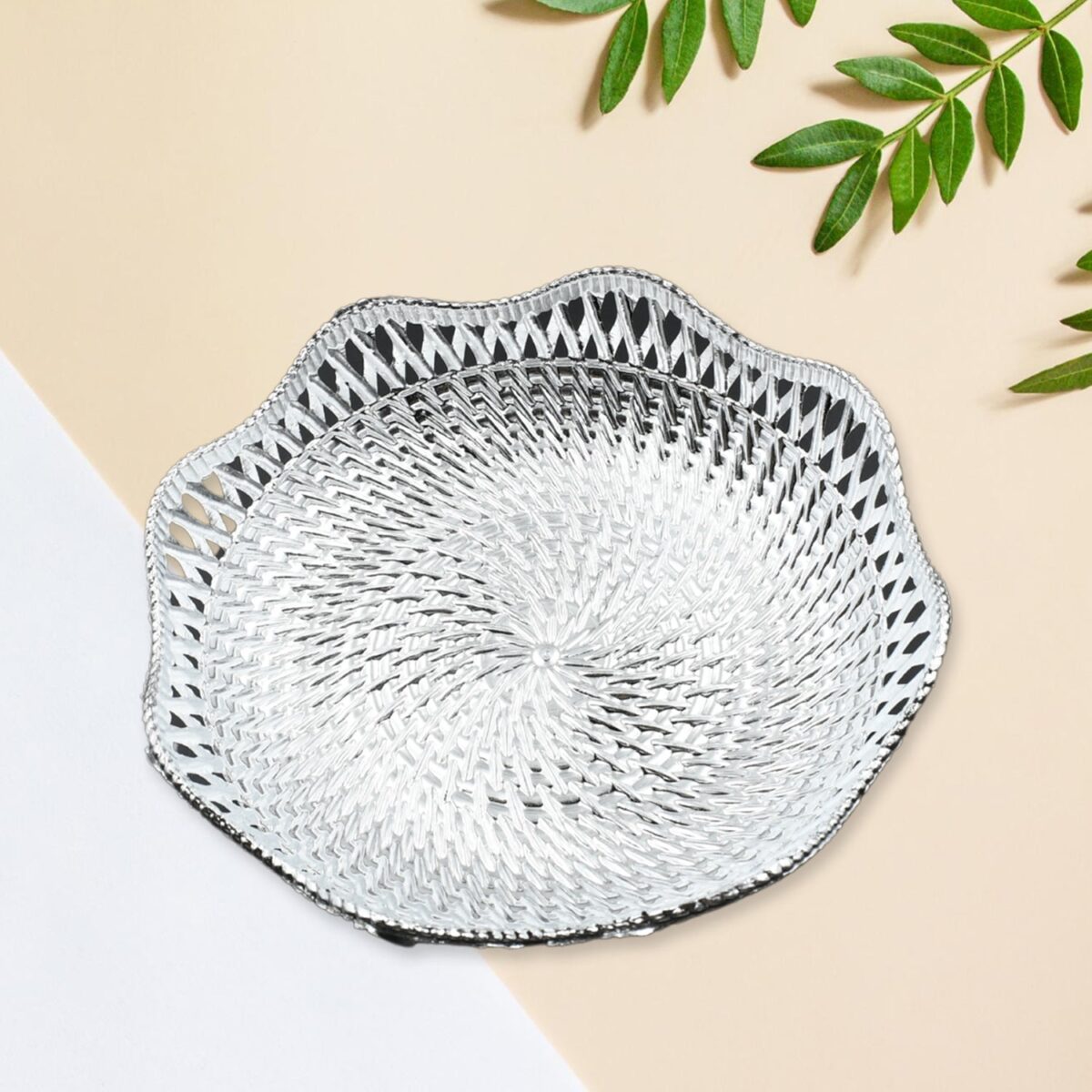 Round Traditional Multipurpose Mukhwas Serving Tray Ã¢â‚¬â€œ Decorative Platters (1 Pc) - Image 1