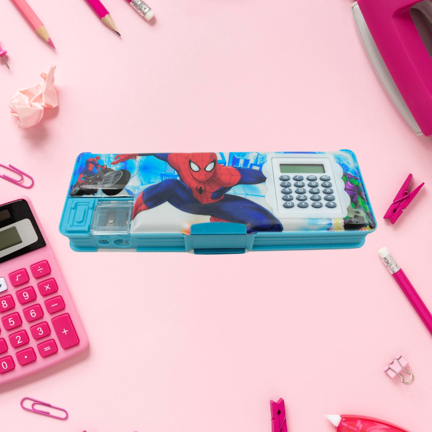 02_cf5c1ef7-4fa6-492c-b409-77c3ef269b3e.jpg Cartoon Multi-functional Geometry Box with Calculator & Double Sharpener - Image 3