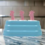 6 Cavity sicle Molds Plastic Giraffe shape Ice Moulds (1 Pc) - Image 3