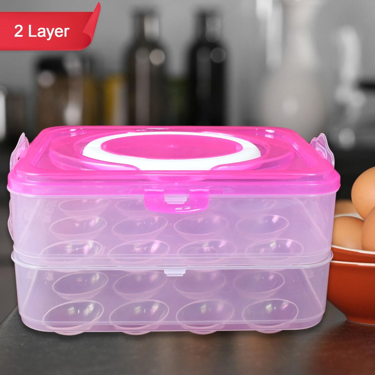 Double Layer 24 Grid Egg Storage Box for Egg Storage Container - Image 1