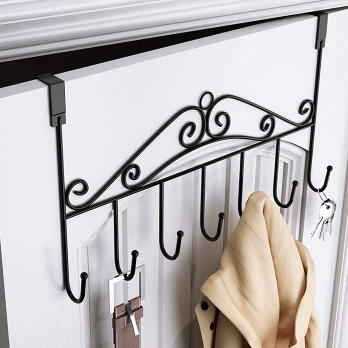 Over The Door Hanger Rack 7 Hooks Decorative Ognazier Hook (1 Pc) - Image 1