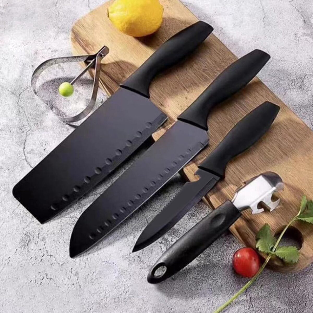 Stainless Steel Chef Knife Set, 5pc Kitchen Cutlery - Image 6