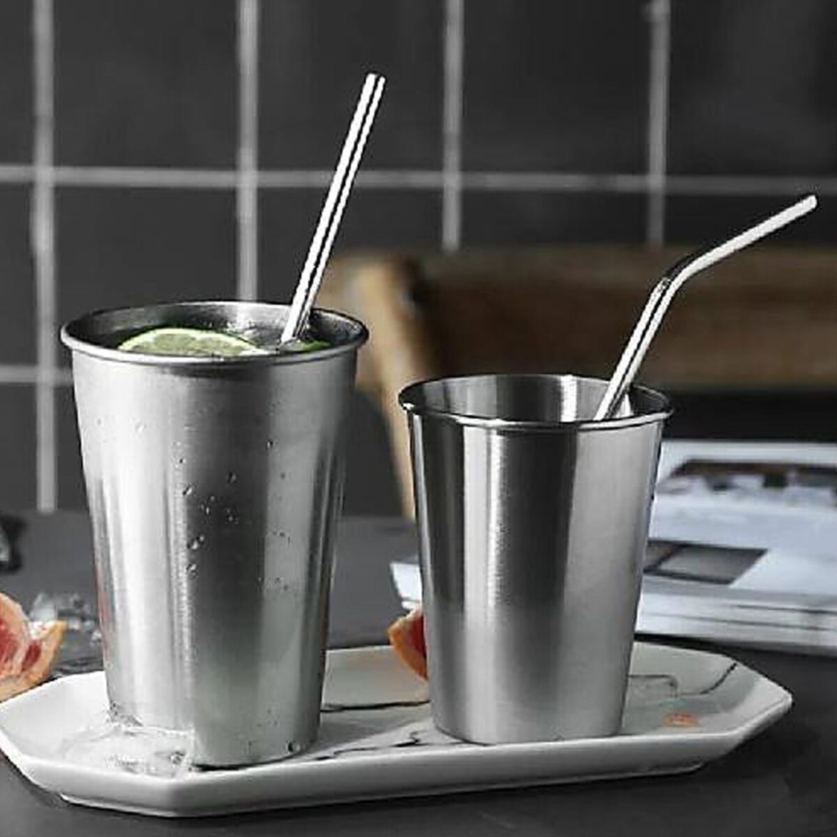 Reusable Stainless Steel Straws with Case for Drinking (4 Pc, Eco-Friendly) - Image 5