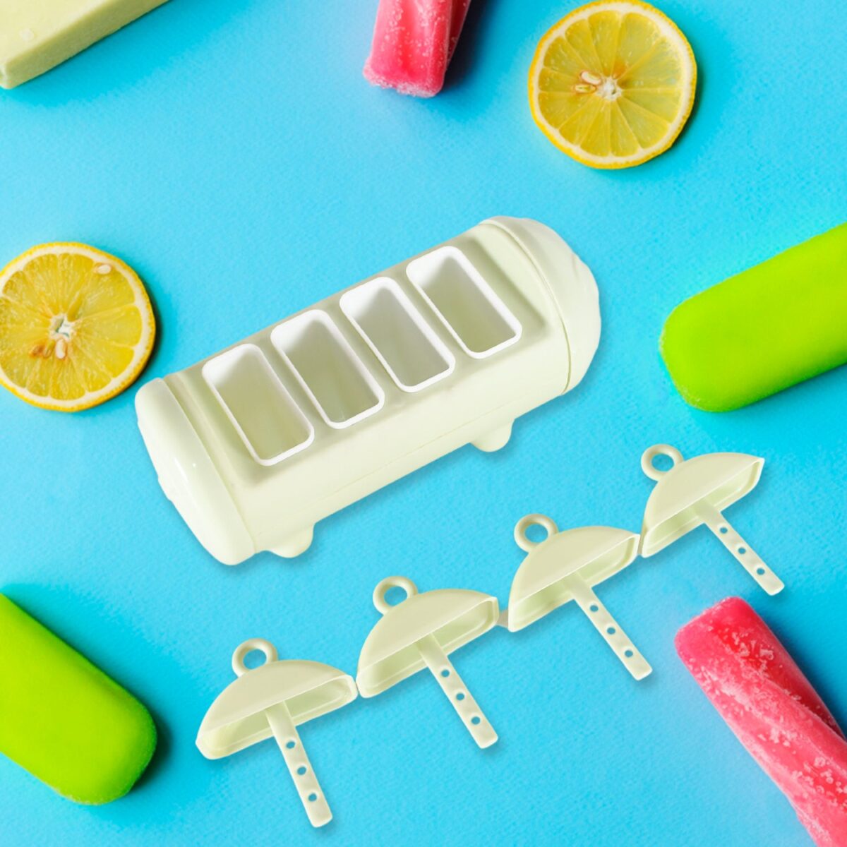 Cartoon Ice Candy Mold Ã¢â‚¬â€œ 4-Cup Multicolor Set (1 Pc) - Image 5