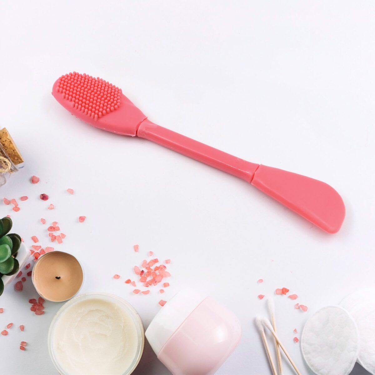 2-in-1 Silicone Mask Brush for Cleansing & Mud Mask Application - Image 1