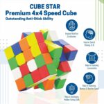 Small Puzzles Cubes 4Ã—4Ã—4 High Speed Sticker Less Magic Cube Game, Kids and Professionals Magic Cube Puzzle Toy, Pack of 1, 8+ Years - Image 3