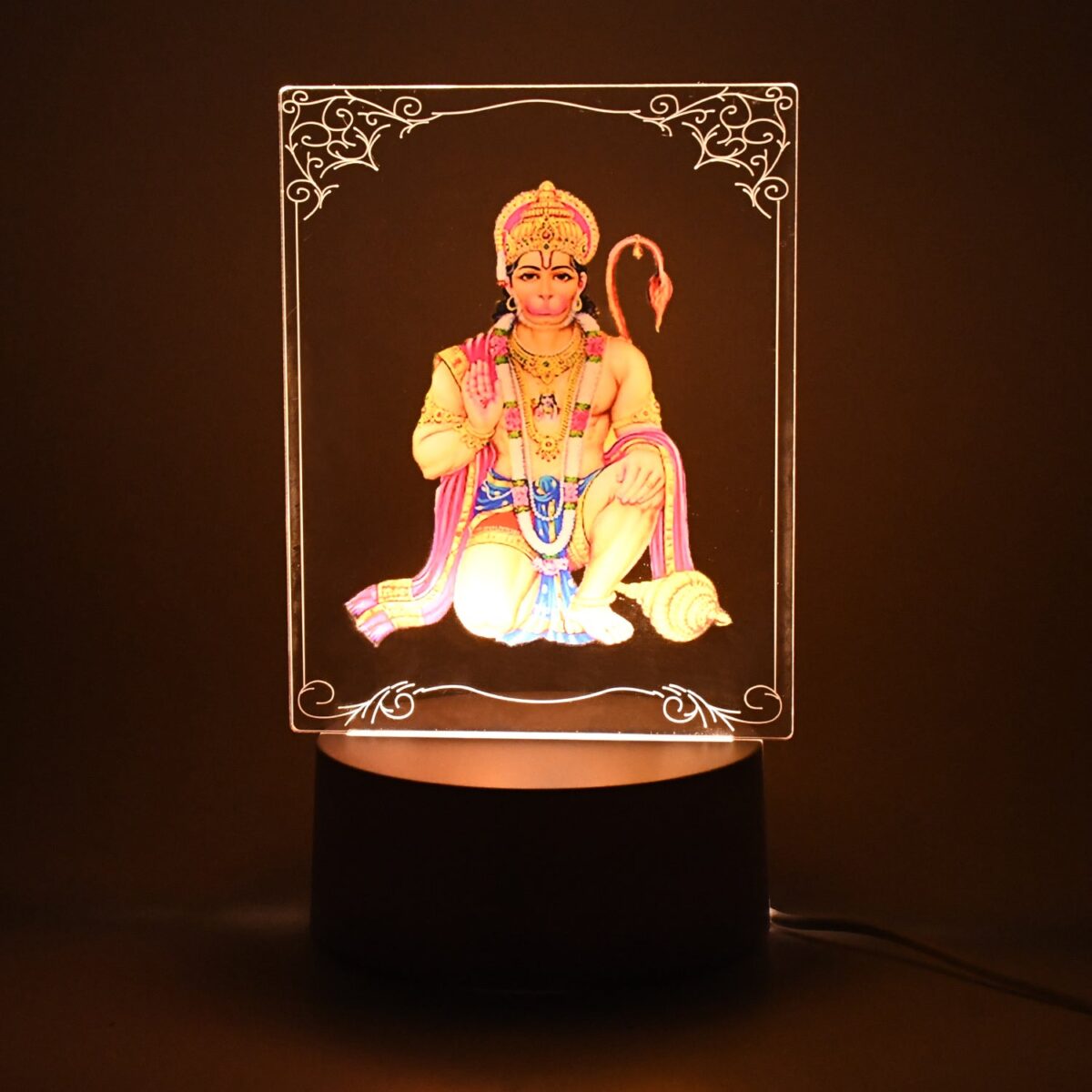 Beautiful 3D Lord Hanuman Frame with soft white light (1 Pc) - Image 6
