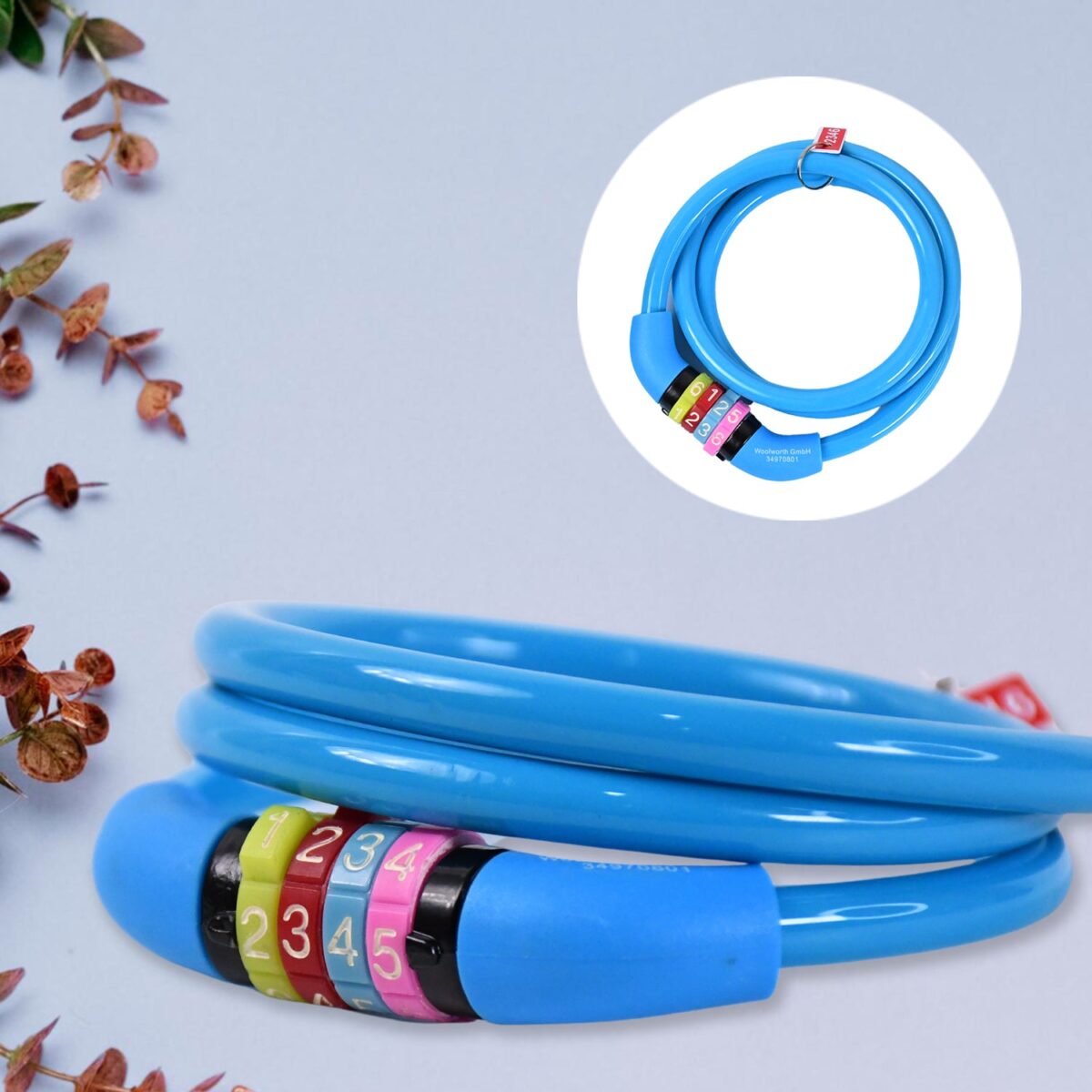Bike Lock Cable Resettable Cable Lock - Self Coiling 4 Digit Combination Bike Lock - Image 6