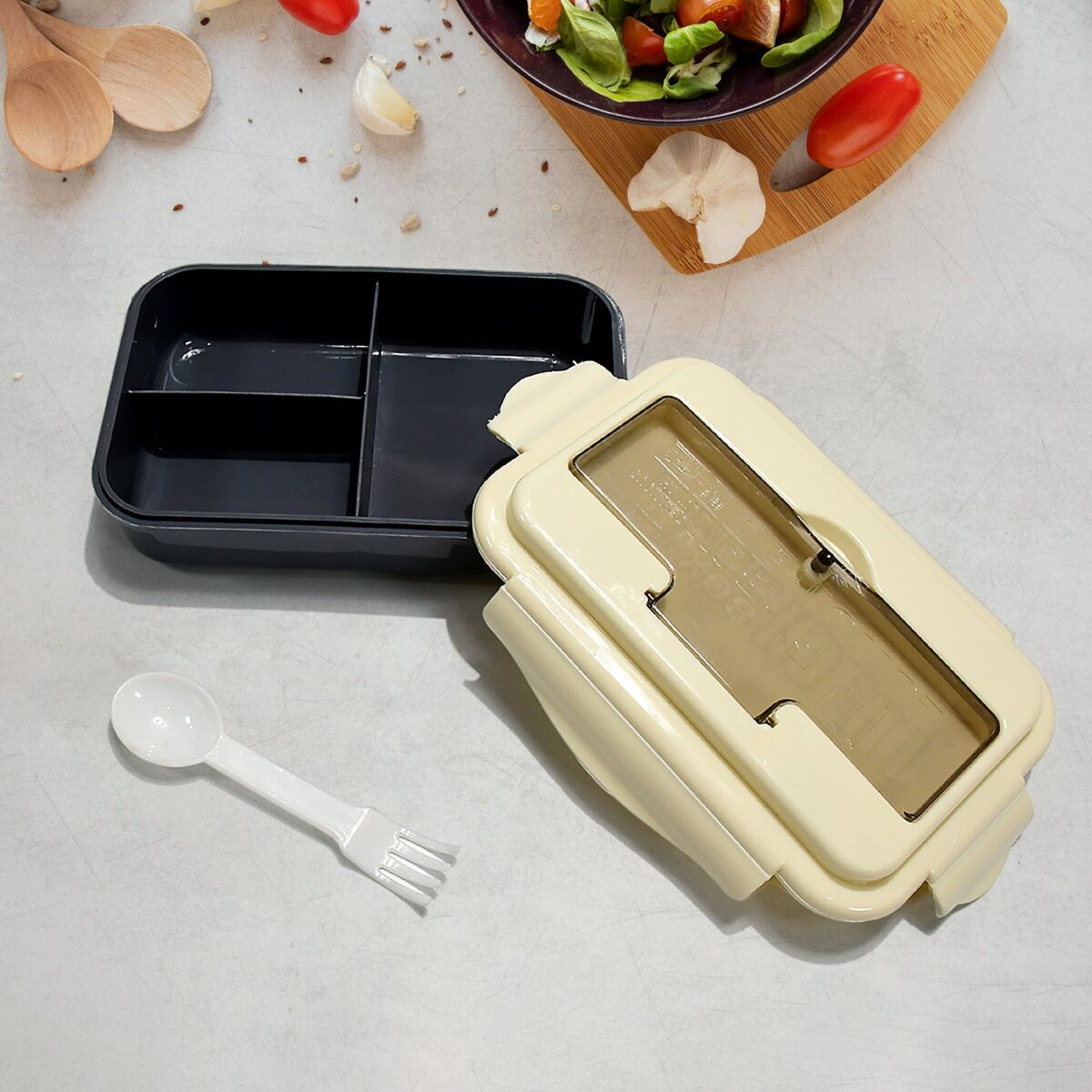 Lunch Box Flex Lock Plastic Liner Lunch Container, Portable Tableware Set for Kid Adult Student Children Keep Food Warm - Image 3