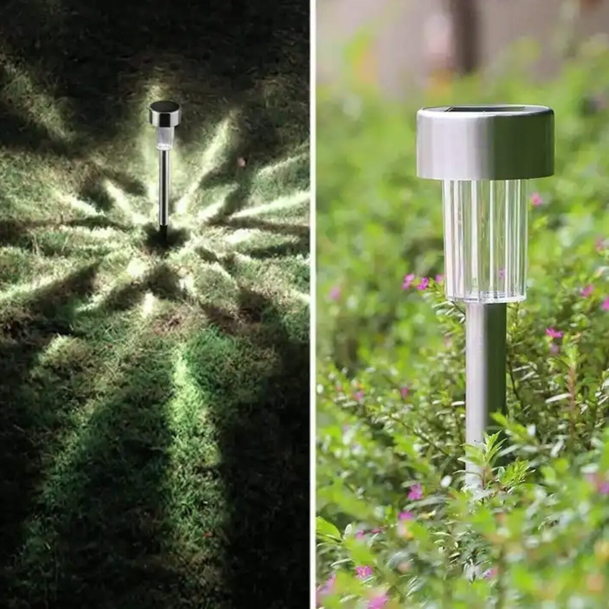 Solar LED Spike Lights for Garden & Pathway Decor (2 Pc Set) - Image 1