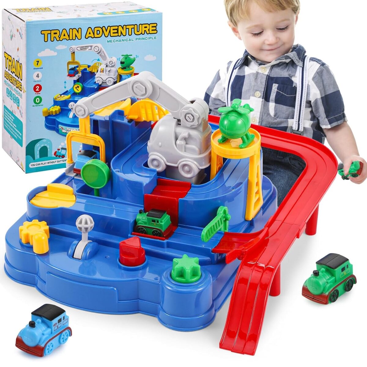Adventure Toys, City Rescue Preschool Toy, Race Tracks for Boys, Parent-Child Interactive Kids Race Car Track Play sets (Adventure Toy) - Image 1