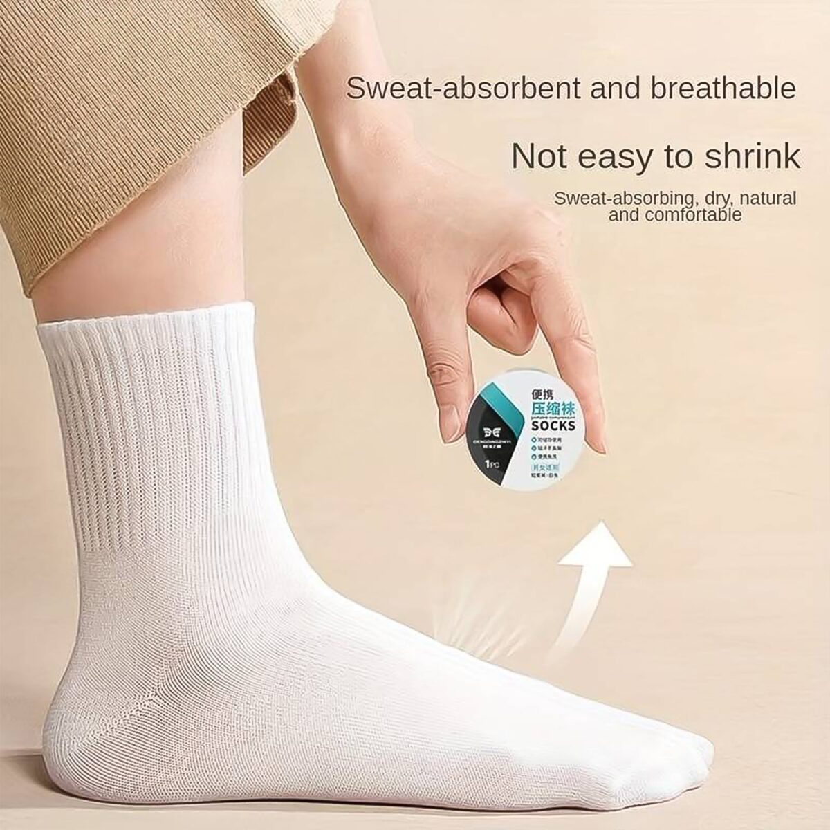 Portable Disposable Socks Outdoor Compression Travel Sock (1 pair) - Image 1