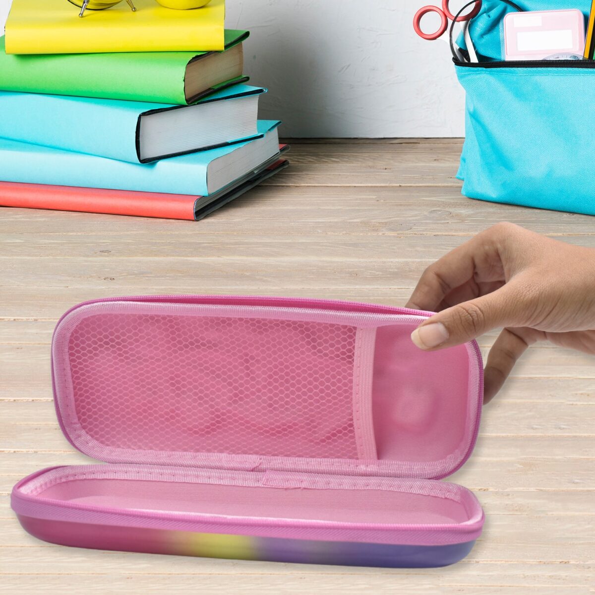3D Cartoon Zipper Compass Box, Pencil Box (1 Pc) - Image 3
