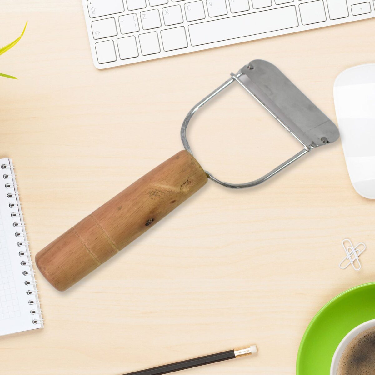 Wooden Handle Metal Vegetable Cutter, Peeler, Slicer (1 Pc / B Grade) - Image 3