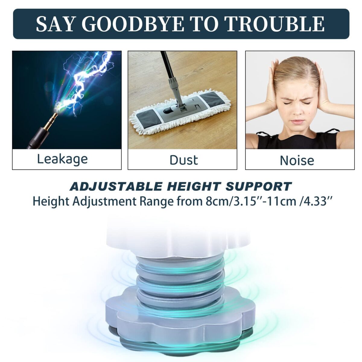 Washing machine support, anti vibration washing machine support adjustable washer anti vibrasion pads, washer & dryer pedestals,Ã‚Â Washing Machine Accessory Anti- Skid Pad PVC Lifting Pad Non-Slip ( 1 Pc ) - Image 6