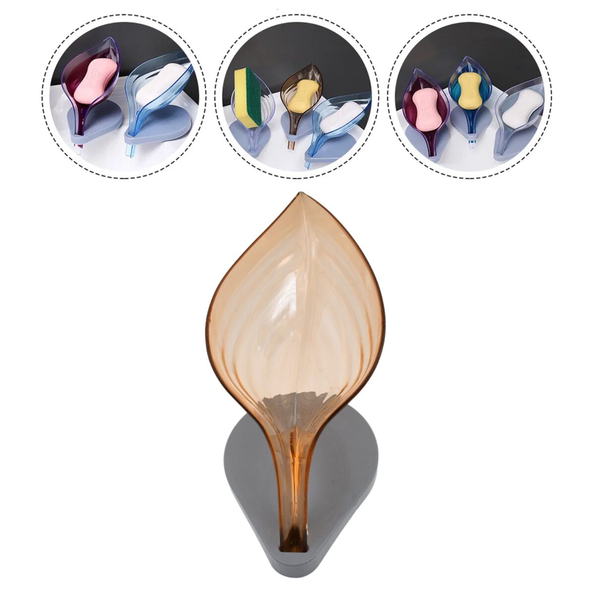 PlasticÃ‚Â Leaf Shape Soap Box, Soap Holder (1 Pc / With Color Box) - Image 3