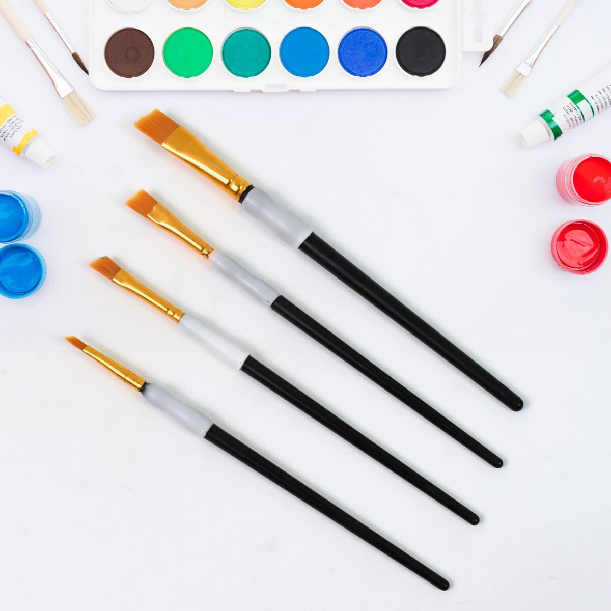 Premium Paint Brushes, Watercolor Acrylic Paint Brushes (4 Pcs Set) - Image 1