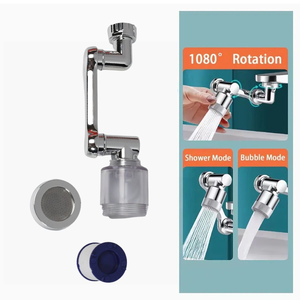 Rotating Splash Filter Faucet Sprayer Head Double O-ring Design For Bathroom Kitchen - Image 3