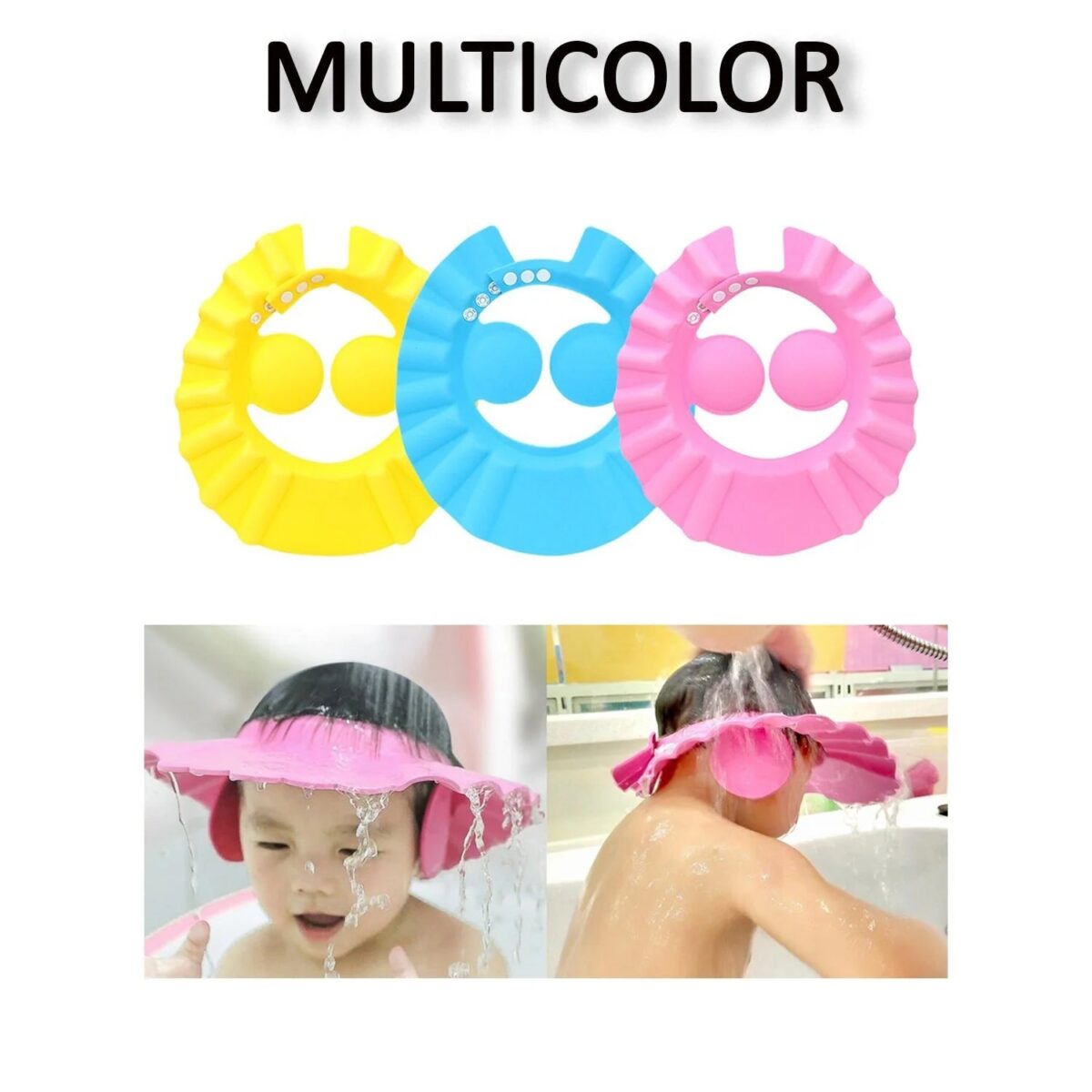 Adjustable Soft Baby Bath Cap Ã¢â‚¬â€œ Protects Hair, Eyes & Ears - Image 3