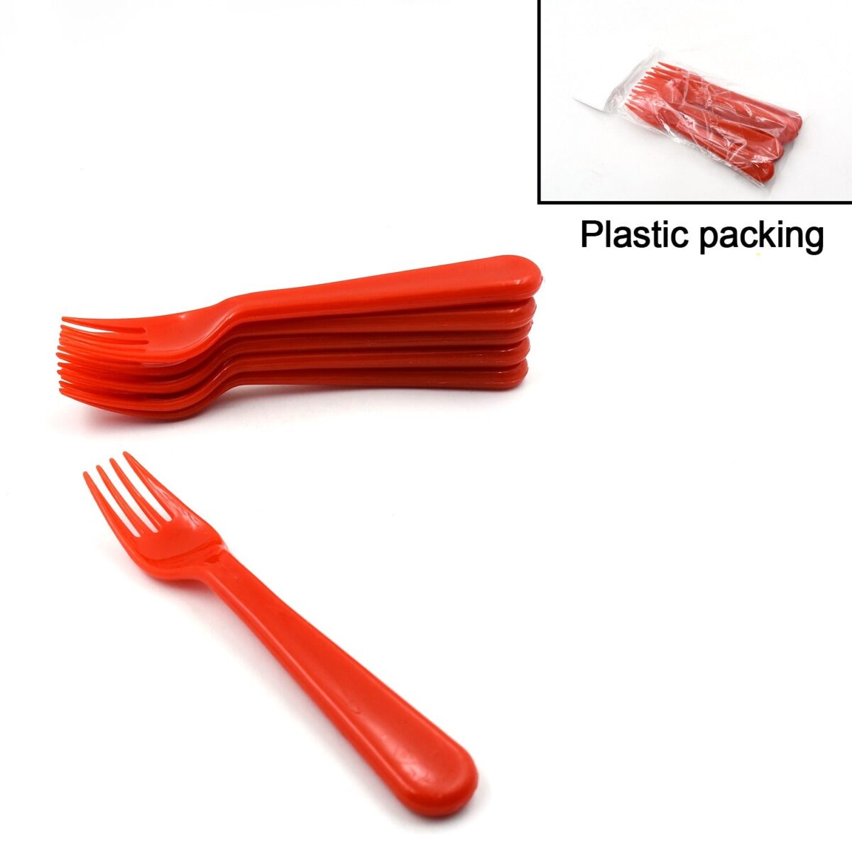 Plastic Fork Spoon, Fork Spoon Set, Fruit Fork Spoon Set | Baby Fork Spoon/Vegetable Fork Spoon, Plastic Salad Spoon, Dessert Spoon (6pc set) - Image 3