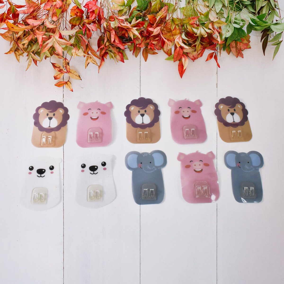 Wall Mounted Cartoon Hooks Self Adhesive Hooks (10 Pcs Set) - Image 4