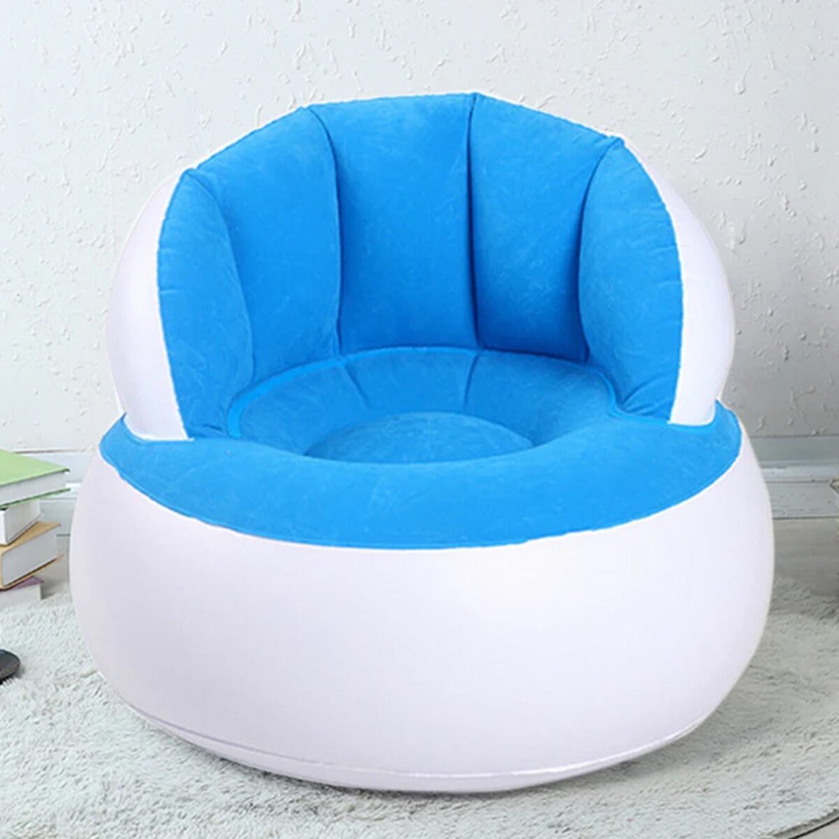 Kids inflatable sofa chair with backrest & Foot Air Pump with Hose (1 Set / 85x74 Cm Approx) - Image 3