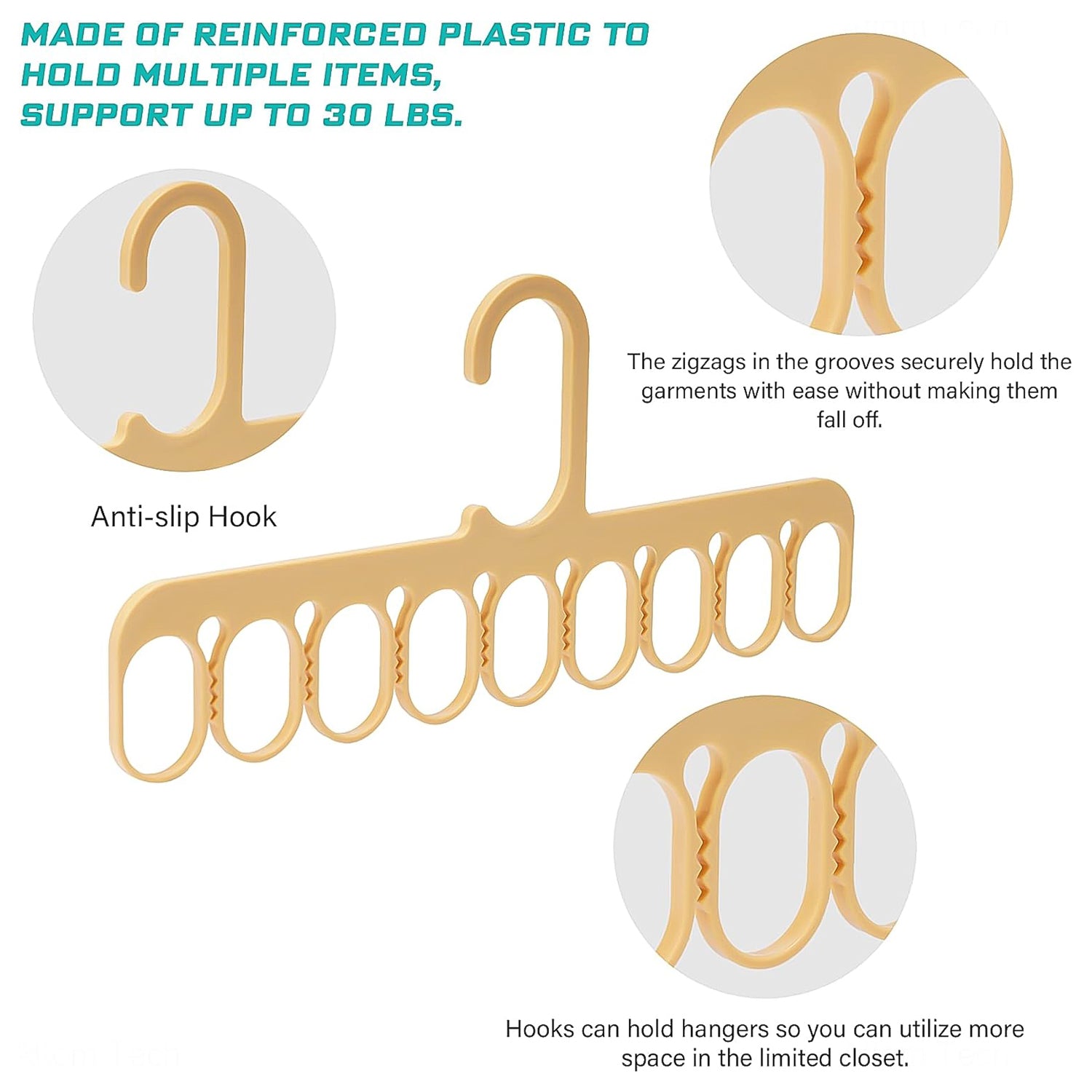 03_0b8310ec-6ab7-4adf-bbb1-6c7e05537ca6.jpg 9-Hole Clothes Hangers Organizer Multifunction Hanger (1 Pc) - Image 5