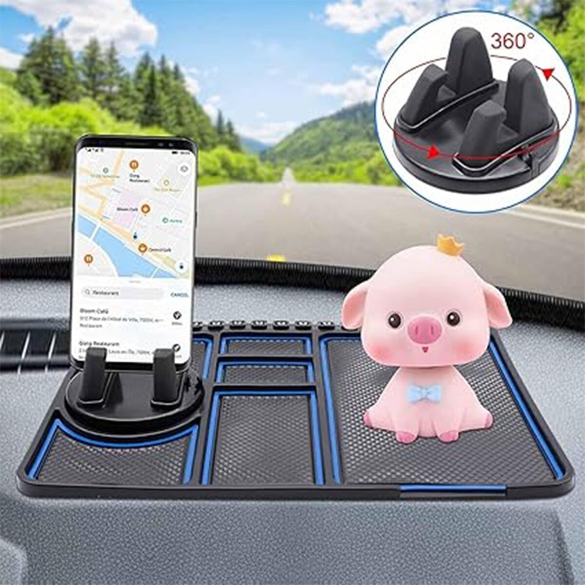 Car Dashboard Mat & Mobile Phone Holder Mount - Image 6