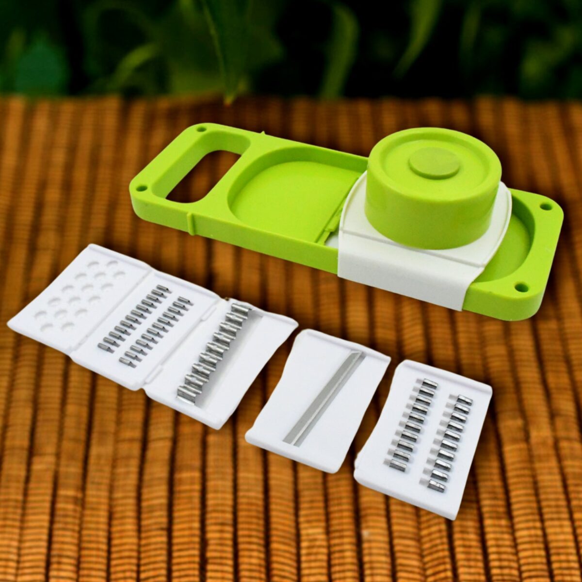 Slicer for Kitchen 5 in 1 Foldable Vegetable Slicer Blade Potato Cutter, Veggie Slicer, Onion Slicer, Julienne Grater with Protective Guards, Stainless Steel Blade - Image 1