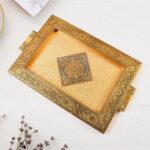 Premium Antique-Style Rajwadi Decorative Serving Tray â€“ 40x26 cm - Image 6