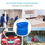 Folding Bucket, Portable, Round Bucket, Simple Bucket, With Handle, Multi-functional, For Outdoor Use, Fishing, Car Washing, Cleaning, Disaster Prevention, Portable, Lightweight, Durable (1 pc / Mix Color) - Image 6