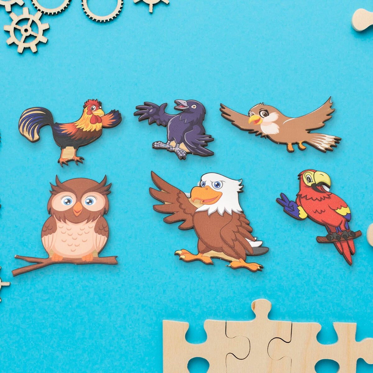 Wooden Bird Puzzle Learning Educational Board (1 Set / 28Ãƒâ€”20 Cm) - Image 4