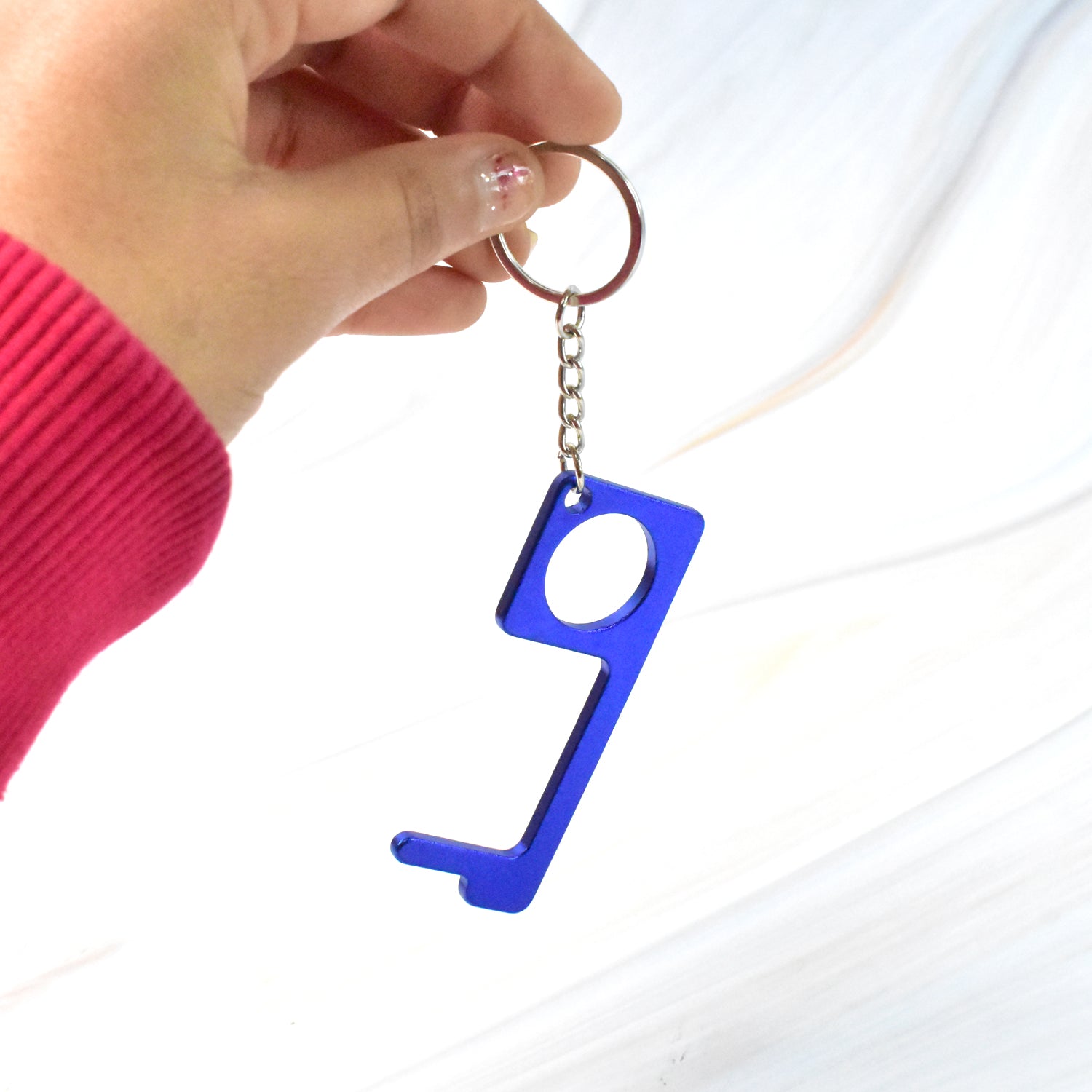 03_25c458fc-f98a-40da-9494-3ea83dcd97c7.jpg Metal Key Shape Keychain, Door Opener Tool (1 Pc) - Image 1