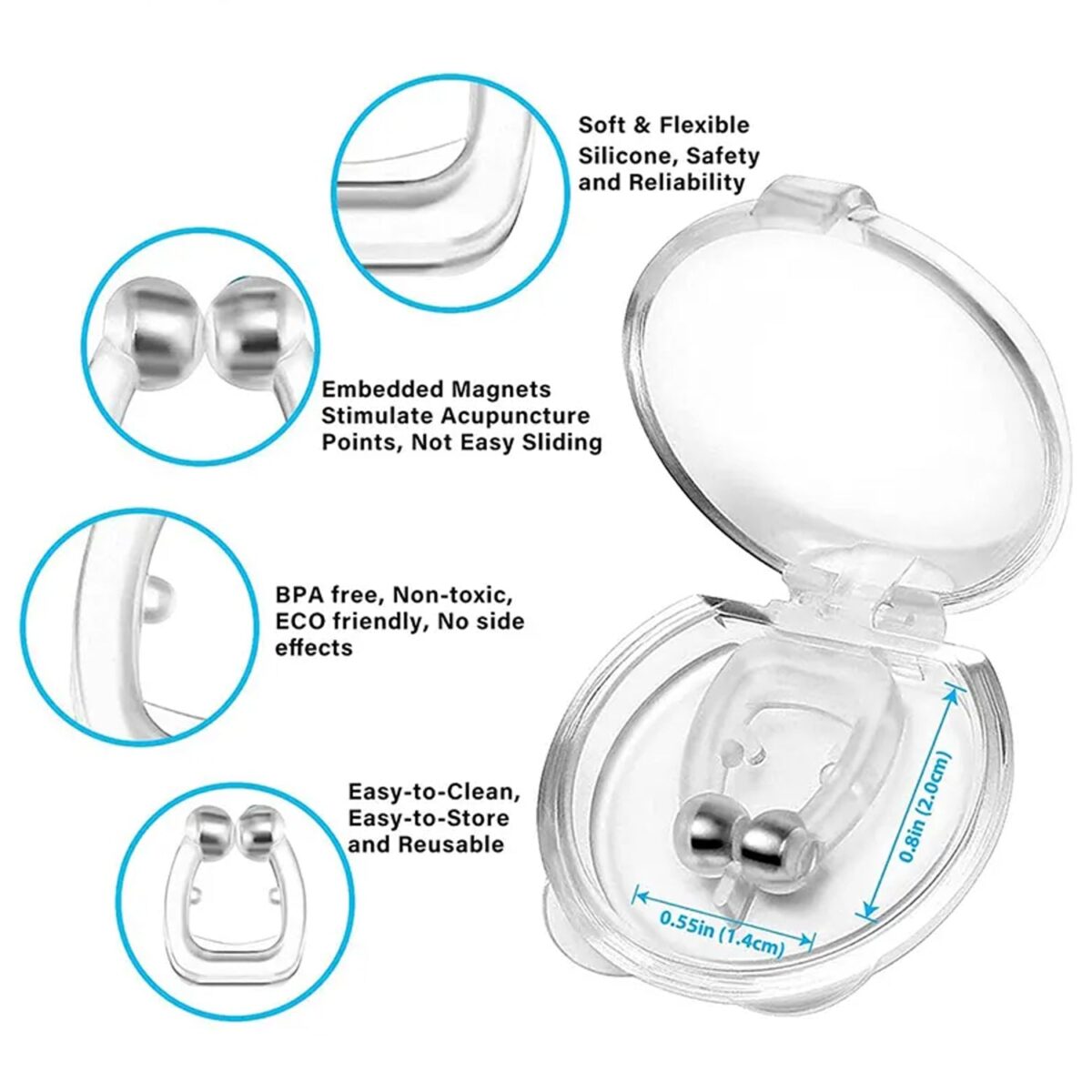 Anti Snore device for men and woman Silicone Magnetic Nose Clip For heavy Snoring sleeper, Snore Stopper, Anti Snoring Device (1 Pc) - Image 5