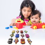 Mini Pull Back Car & Aeroplane PVC Plastic Pull Back Car Cartoon Toys (12 Pcs Set) - Image 5