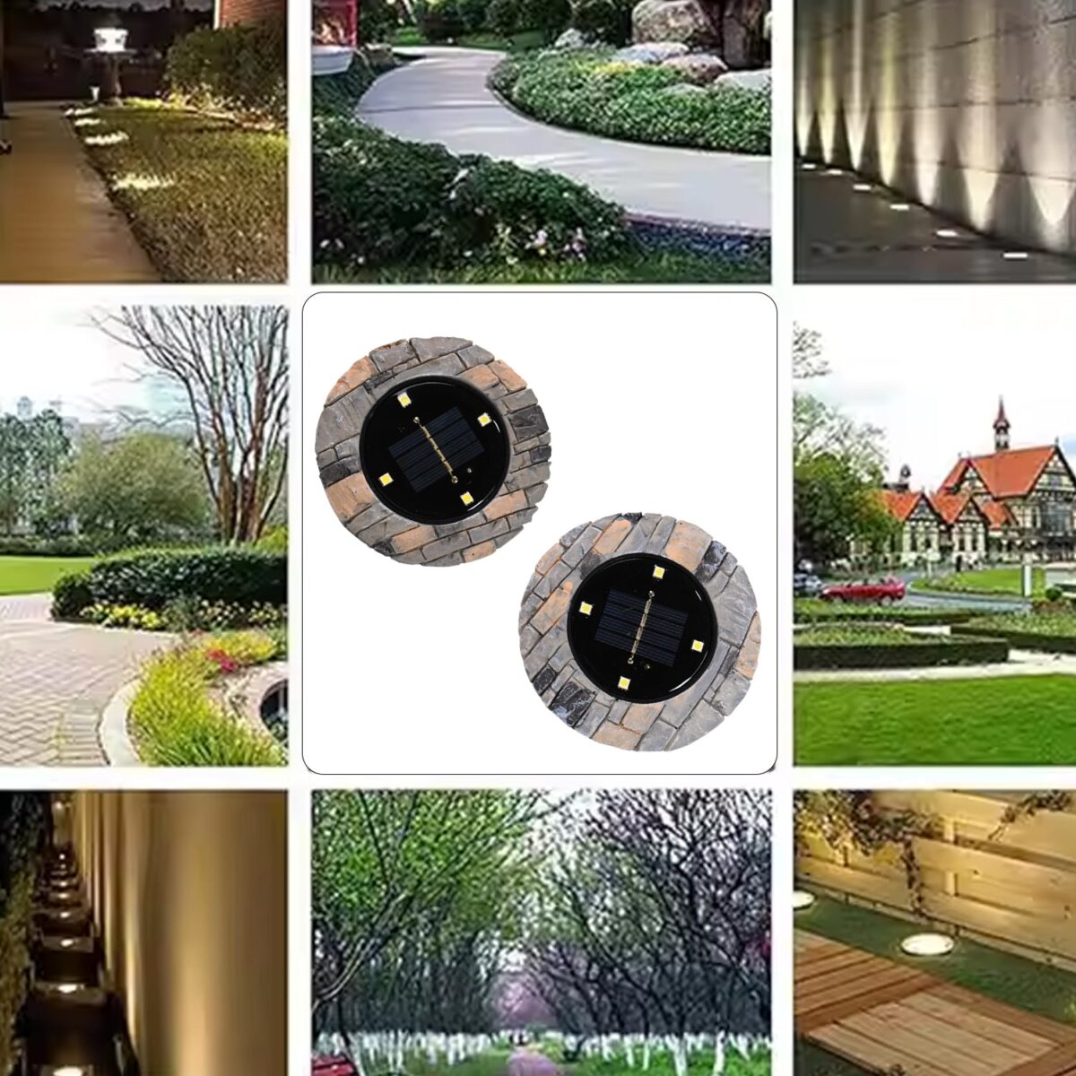 Disk Lights Slate Ã¢â‚¬â€œ Heavy Duty Outdoor Solar Pathway Lights Ã¢â‚¬â€œ 4 LED (2 Pc) - Image 4