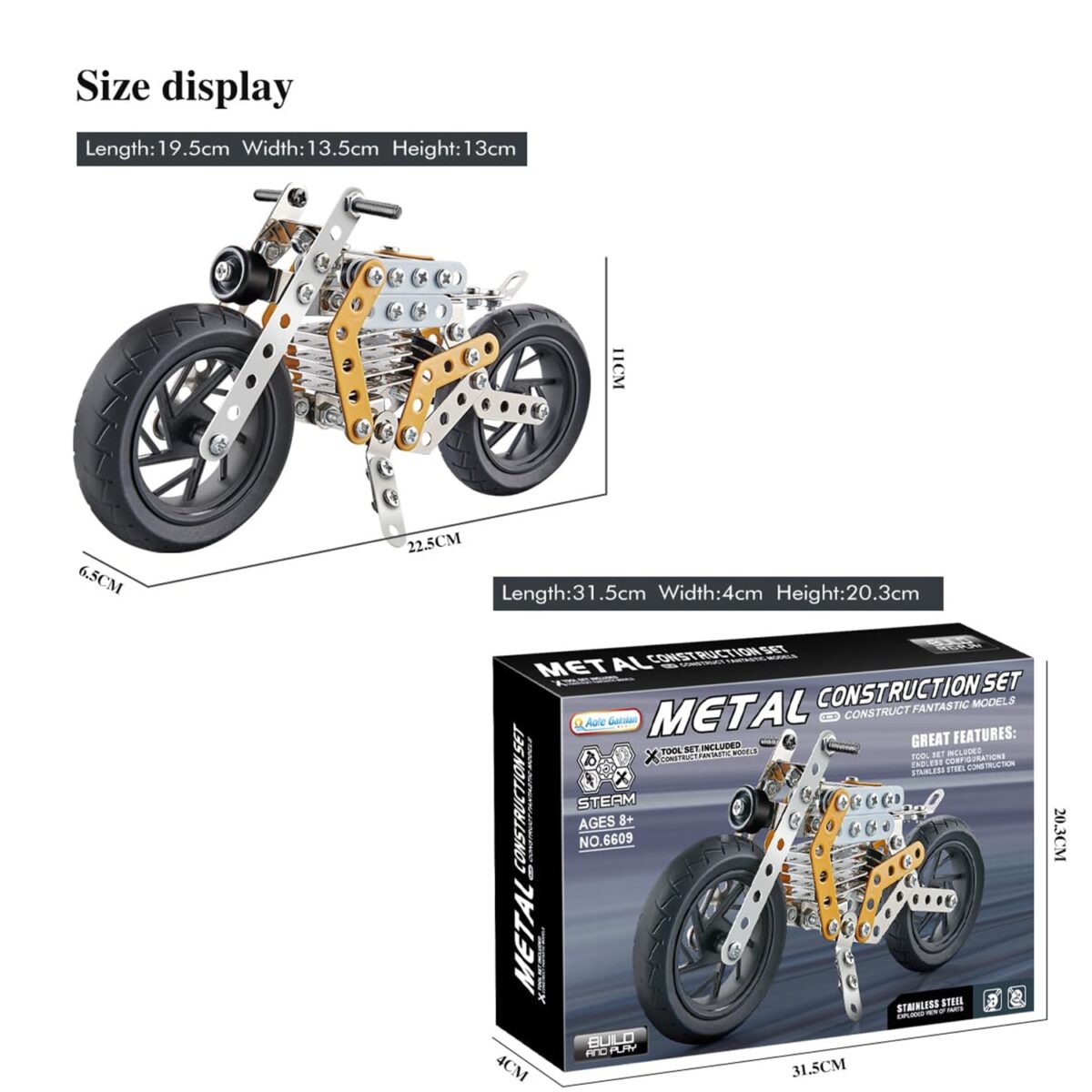 Metal DIY Bike Building Blocks for Kids (bike 162 pc of Bike Tool / 1 SetÃ£â‚¬â€˜ - Image 6
