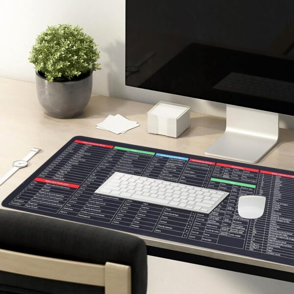 Mat of Shortcut Keyboard  Mouse Pad Mat Mouse Pads for Desk Quick Key Super Large Anti-slip Keyboard Pad Desk Accessories Desktop Mouse Pad Office Oversized Big Mouse Pad Rubber (80â€”30 Cm)