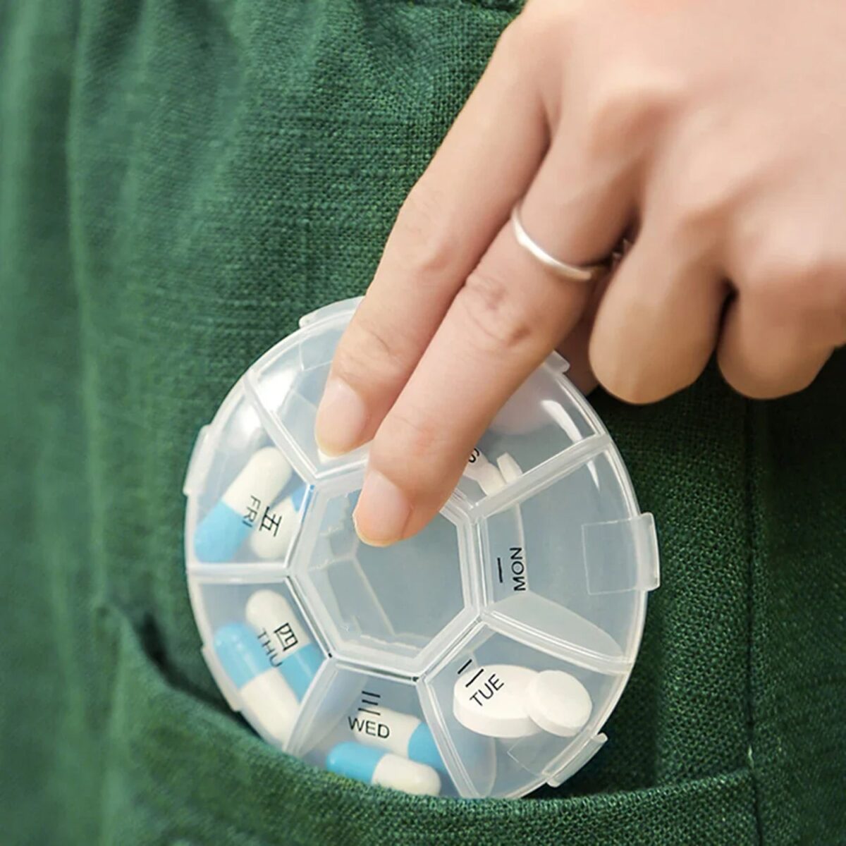 7-Sided Portable Pill Box Medicine Planner Small case - Image 3