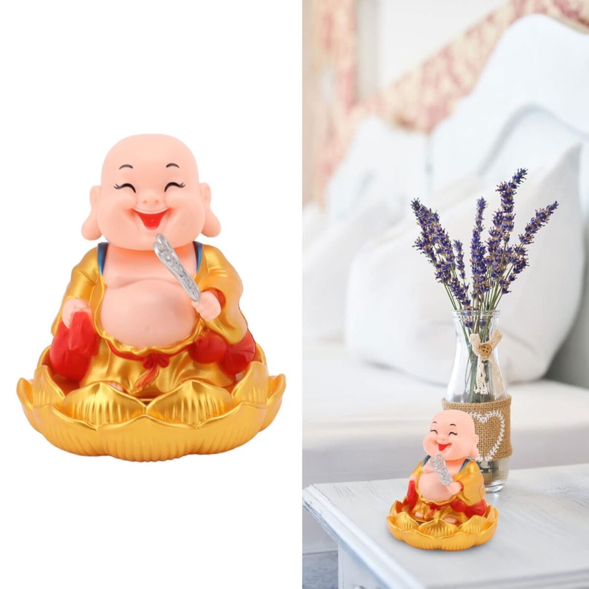 Solar Power Moving Buddha Car Ornament (1 Pc) - Image 1