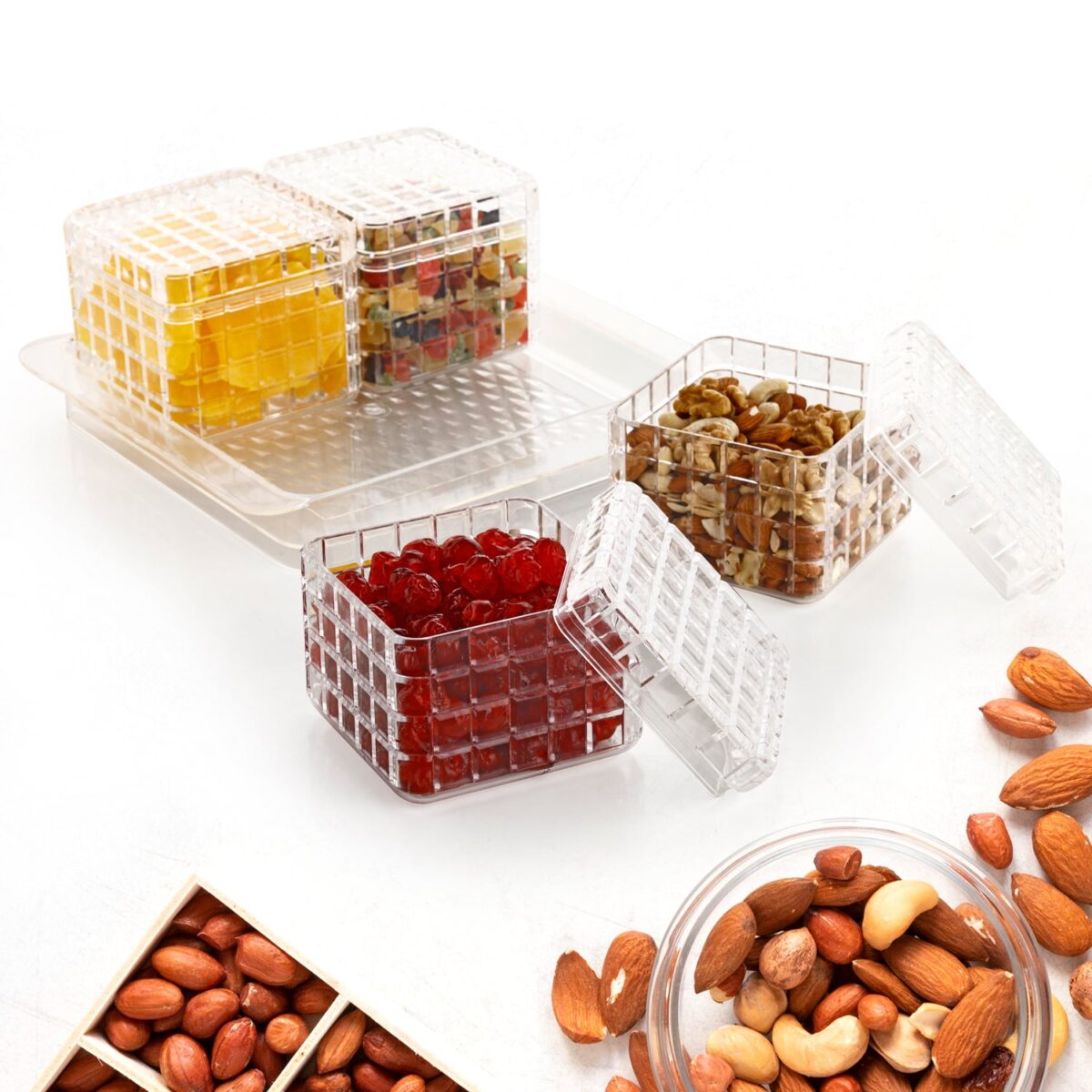 Ganesh Multipurpose Gift Set, Dry fruit (4 Pcs Set / With Tray) - Image 3