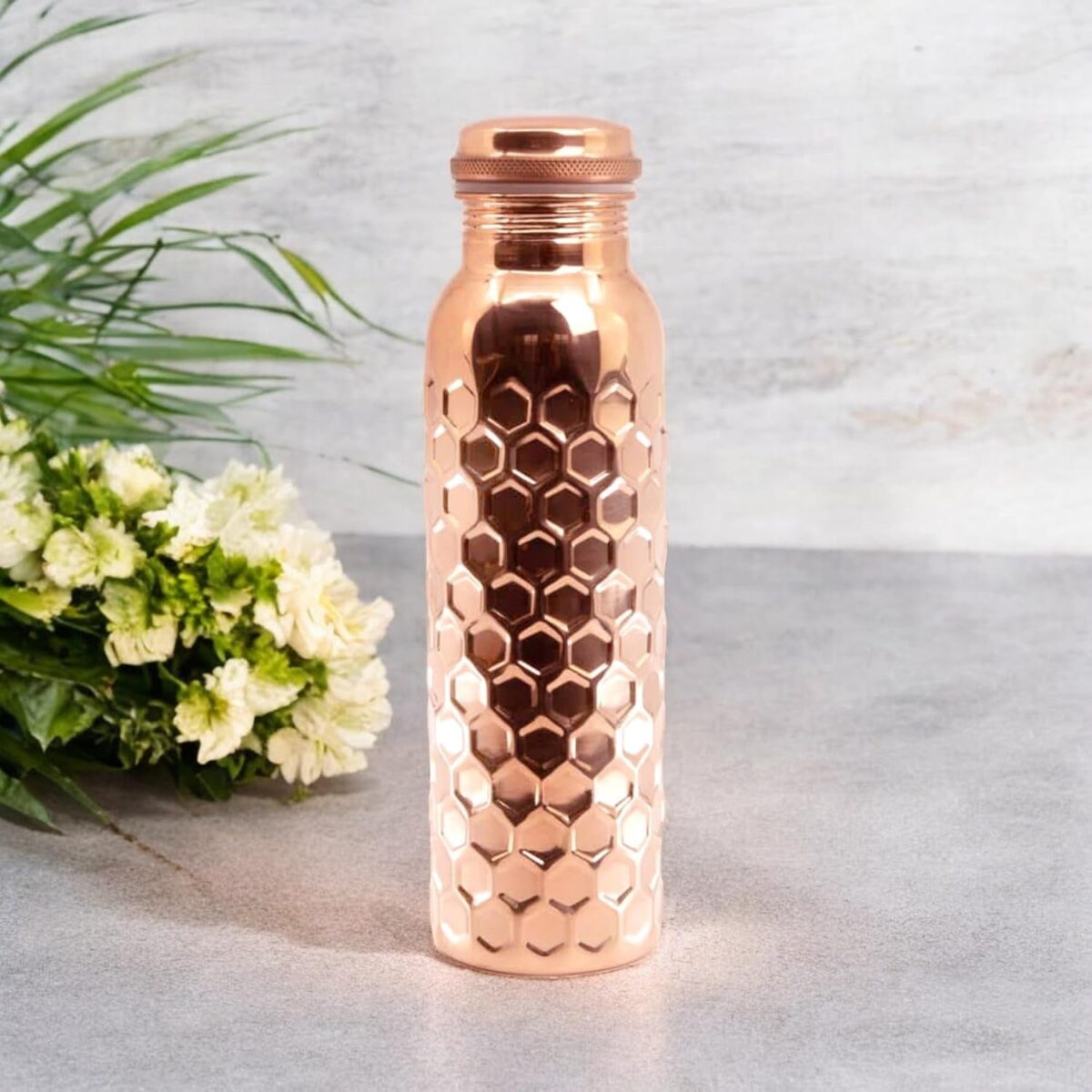 Diamond Cut Copper Water Bottle 2 Glasses with Gift Box (3 Pcs Set) - Image 4