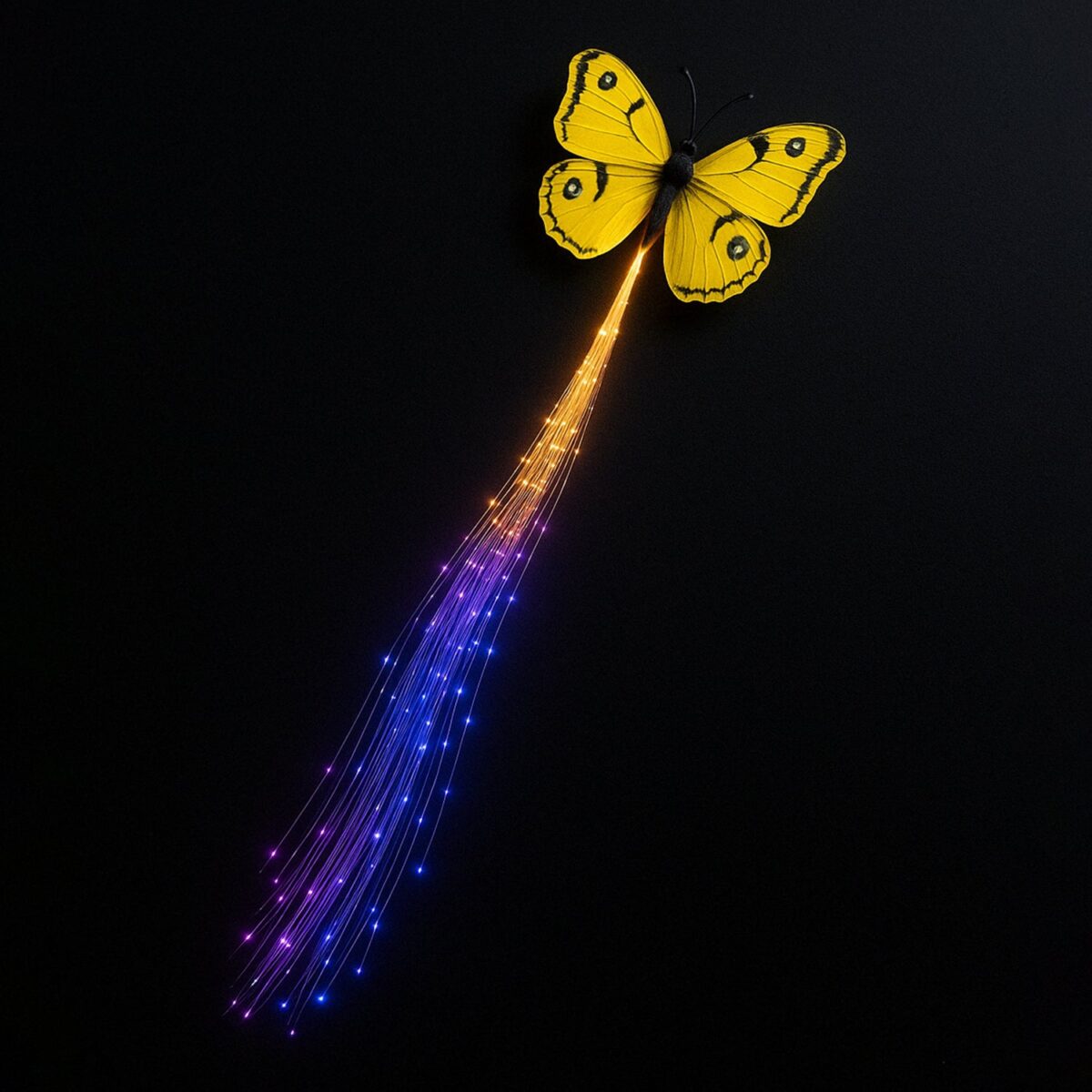 LED Butterfly Hair Braid Clip (Mix Color, 1 Pc) - Image 1
