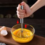 Hand Push Mixer, Egg Whisk, Stainless Steel Blender (1 Pc) - Image 5