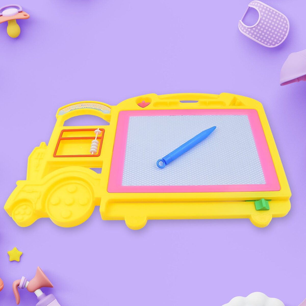 Bus Shape Drawing & Writing Slate Board for Kids (1 pc / 32 Ãƒâ€” 21 Cm) - Image 4