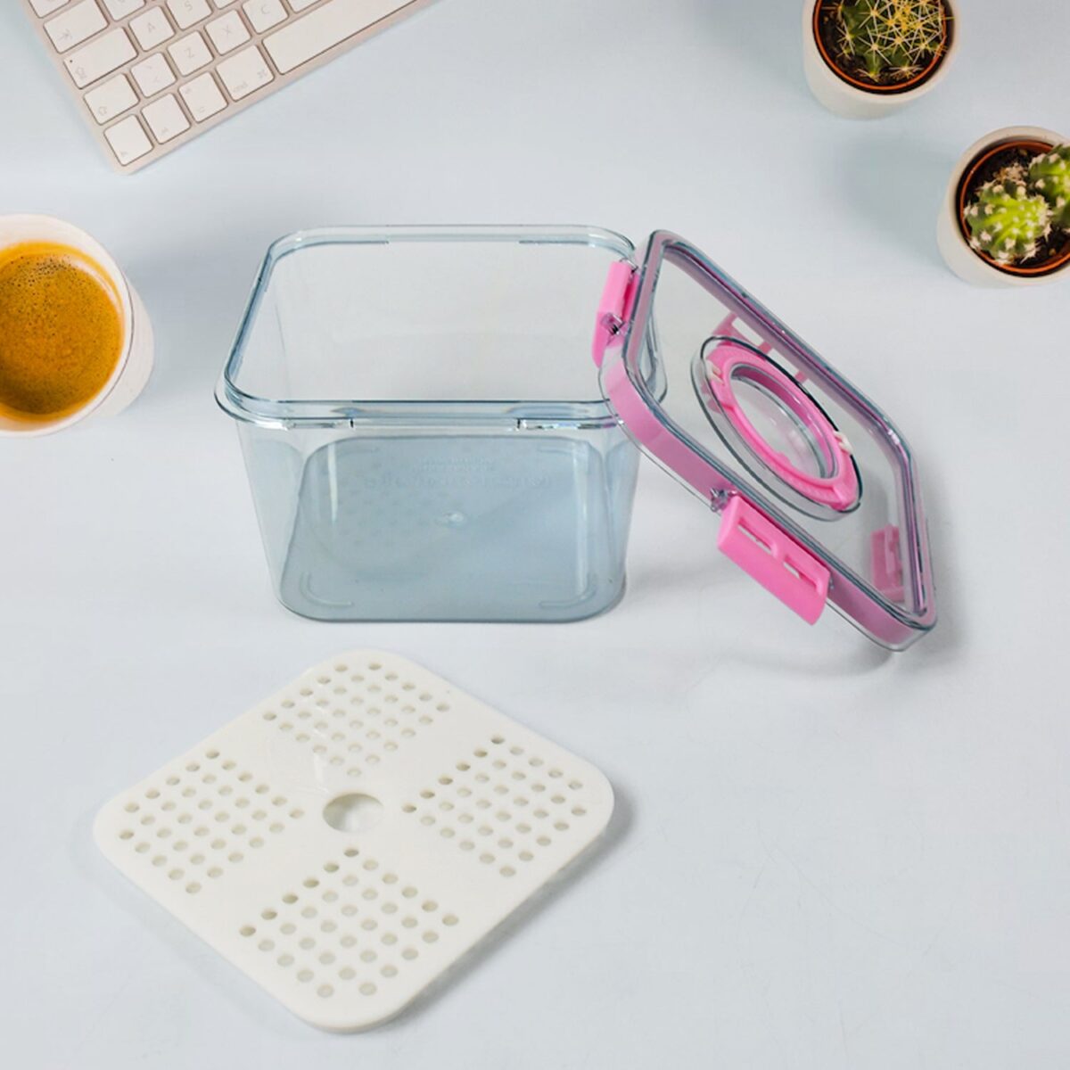 High Quality Plastic Food Storage Container Clear Washable Refrigerator Food Box Food Container Fruit Box Container with Lid (1400 ML) - Image 6